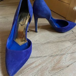 Ted Baker Bright Blue Velvet Heels Size 7